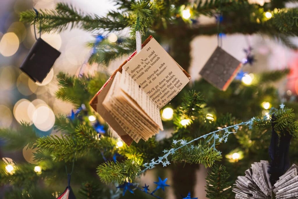 Christmas themed tree decoration book