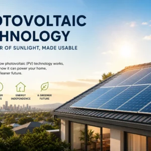 Modern Australian home with rooftop solar photovoltaic panels generating electricity from sunlight, illustrating photovoltaic technology and solar PV systems.